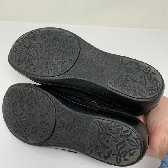 Alegria Lauryn Women's Sz 38 US 8-8.5 Slip-On Shoes Cross Strap Low Heel Maroon - Picture 5 of 7